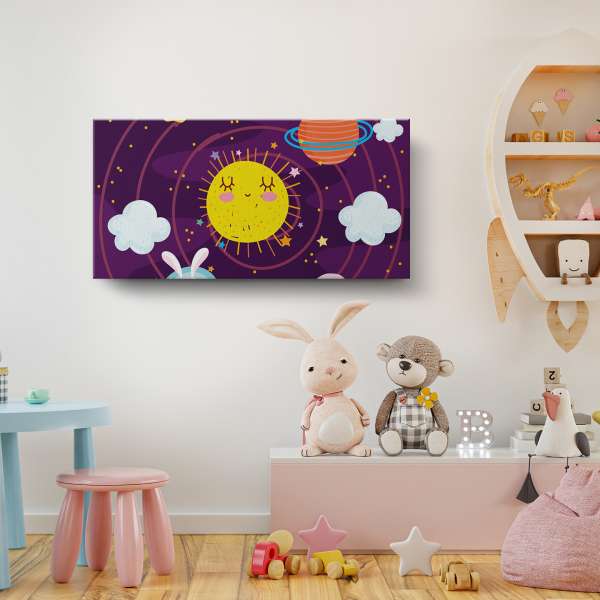 Králík v kosmické lodi ve Sluneční soustavě - ilustrace